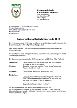 Ausschreibung Kreisdamenrunde 2016
