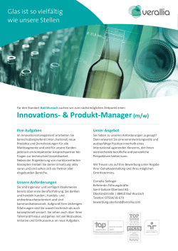 Innovations- & Produkt-Manager(m/w)