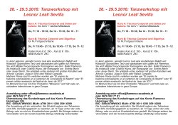 26. - 29.5.2016: Tanzworkshop mit Leonor Leal/ Sevilla 26.