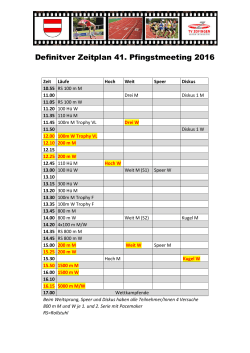 Definitver Zeitplan 41. Pfingstmeeting 2016