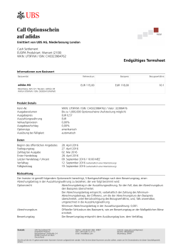 Termsheet vom Emissionstag (DE) - UBS