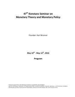 Konstanz Seminar on Monetary Theory and Monetary Policy