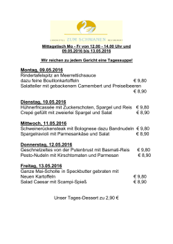 Montag, 09.05.2016 Rindertafelspitz an