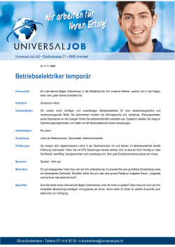 Betriebselektriker temporär