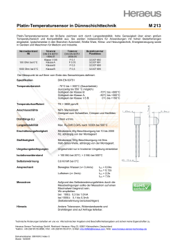 Platin-Temperatursensor in Dünnschichttechnik M 213