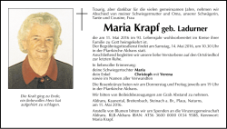 Maria Krapf geb. Ladurner