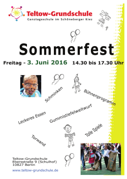 Plakat Sommerfest 16 klein - Teltow