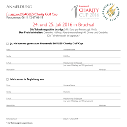 Anmeldung finanzwelt EAGLES Charity Golf Cup 2016