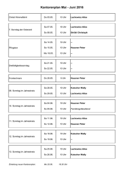 Kantorenplan Mai - Juni 2016 - Cham