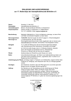 Ausschreibung Reiterrallye 2016 - Islandpferdefreunde Birkhöhe e.V.