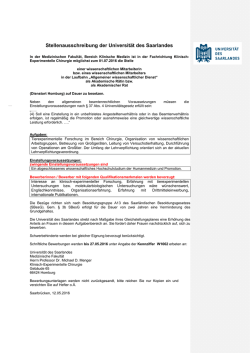 Stellenausschreibung der Universität des Saarlandes