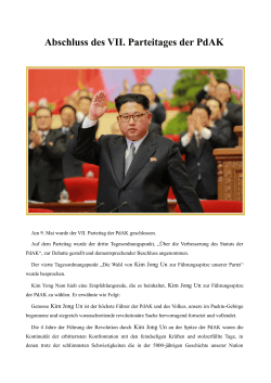 Kim Jong Un – Abschluss des VII. Parteitages der PdAK