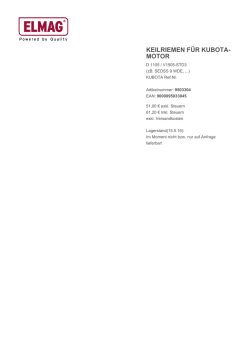 Keilriemen für KUBOTA-Motor