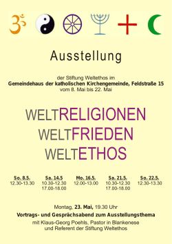 Ausstellung Weltethos im Pfarrheim der Katholischen