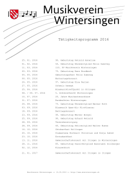 Tätigkeitsprogramm vom Musikverein Wintersingen 2016