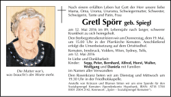 Gretl Sp&ouml;rr geb. Spiegl