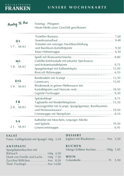 Wochenkarte - Delikatessen Franken