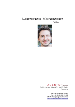 Lorenzo Kandzior - Schauspielagentur Braun