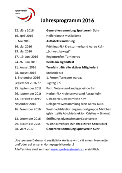 Jahresprogramm 2016