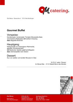 Gourmet Buffet Mai 2016 - bei olaf masur catering