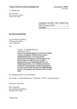 Dringliche Beschlussempfehlung