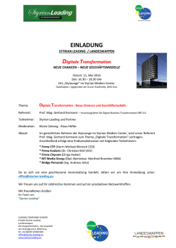 Digitale Transformation - Neue Chancen und