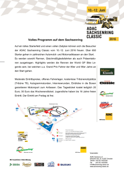 Infos Sachsenring 2016 - Deutsche Historische Motorradmeisterschaft