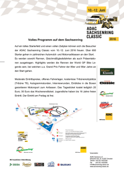 Infos Sachsenring 2016 - Deutsche Historische Motorradmeisterschaft