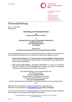 Ihre Mail vom 03 - Gemeinsame Wissenschaftskonferenz