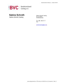 Sabine Schroth - Bundesverband Casting eV