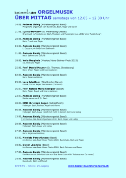Programm der Mittageskonzerte 2016