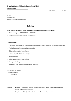 Einladung zur Ortsbeiratssitzung Unter-Widdersheim am