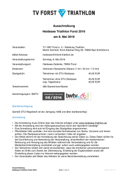 Ausschreibung Heidesee Triathlon Forst 2016 am 8. Mai 2016