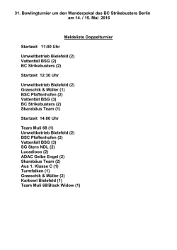 31. Bowlingturnier um den Wanderpokal des BC Strikebusters Berlin