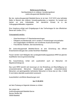 Stellenausschreibung Sachbearbeiter/in im mittleren - NRW