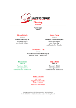 Dienstag - Hombergerhaus
