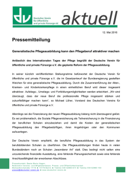 Pressemitteilung - Deutscher Verein für öffentliche und private