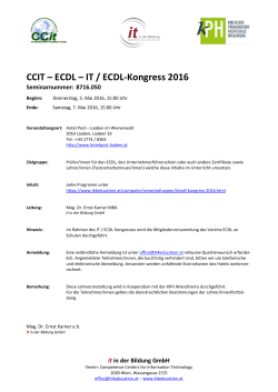 CCIT – ECDL – IT / ECDL-Kongress 2016
