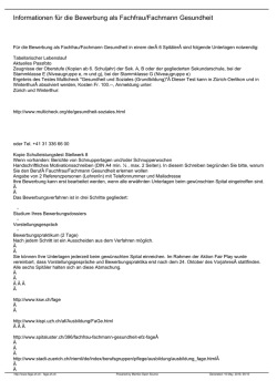 Informationen für die Bewerbung als Fachfrau - fage