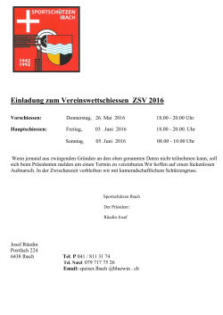 Einladung zum Vereinswettschiessen ZSV 2016 - schuetzen