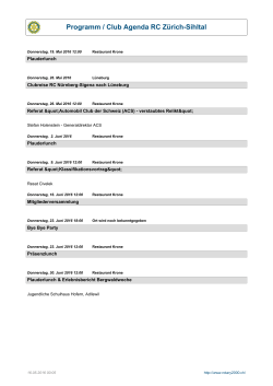 Programm / Club Agenda RC ZÃ¼rich-Sihltal - RC Zürich