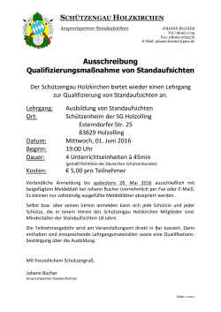 Ausschreibung - Schützengau Holzkirchen