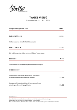 tagesmenü - Restaurant Libelle