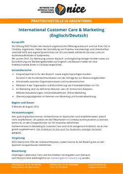 International Customer Care & Marketing (Englisch/Deutsch)