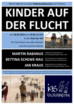 Die SV l&auml;dt ein zu einer Podiumsdiskussion zum Thema am 18.05