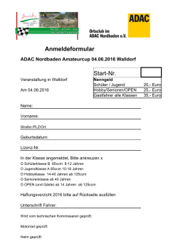 Anmeldeformular - MSC Walldorf