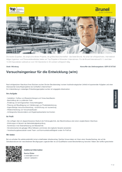 Versuchsingenieur für die Entwicklung Job in Würzburg