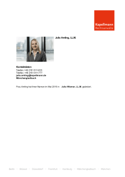 Kapellmann: Anwälte - Julia Amling, LL.M.