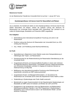 Assistenzprofessur mit tenure track für Gesundheit und Reisen (PDF