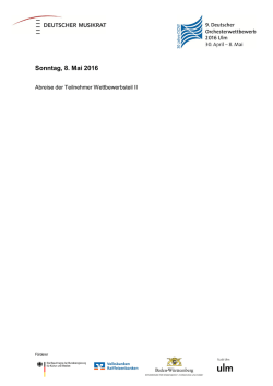 Sonntag, 8. Mai 2016